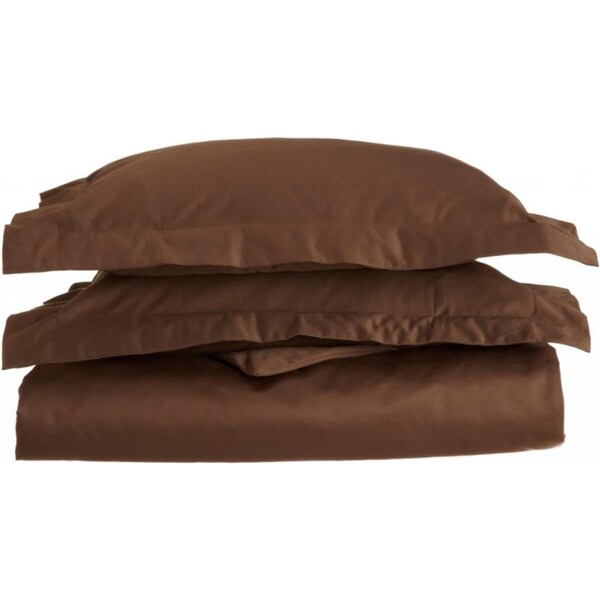 Superior  Egyptian Cotton 1500 Thread Count Solid Duvet Cover Set  Full/Queen-Mocha - 1500FQDC SLMO