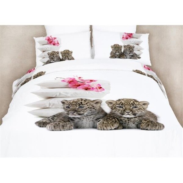 Dolce Mela Dolce Mela DM486T 4 Piece Animal Print Bedding Duvet Cover Sheet Set; Extra Large Twin - DM486T