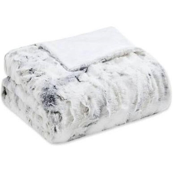 Madison Park 60 x 70 in. Oversized Faux Fur Throw, Grey - MP50-4906