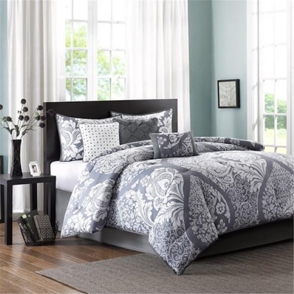 Madison Park Vienna 200Tc 7 Piece Comforter Set, King - Grey, 7PK - MP10-502