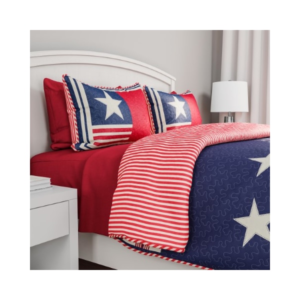 Hastings Home Hastings Home Patriotic Comforter Set, King - 497496WTD