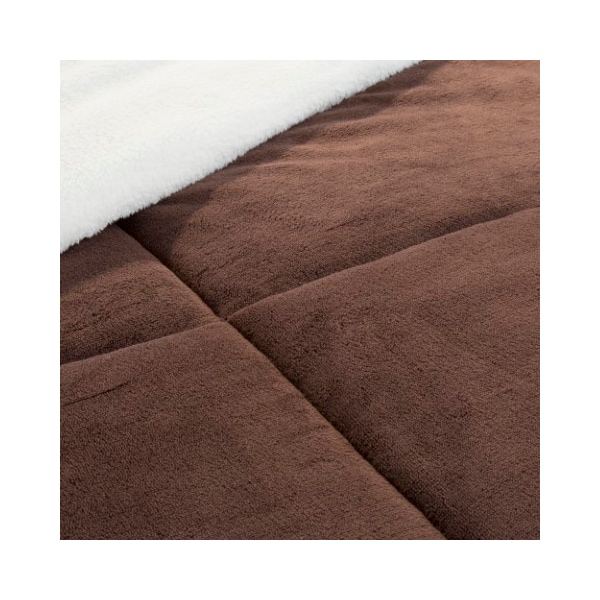 Hastings Home Hastings Home 3 Piece Sherpa/Fleece Comforter Set - King - Chocolate - 363772TSF