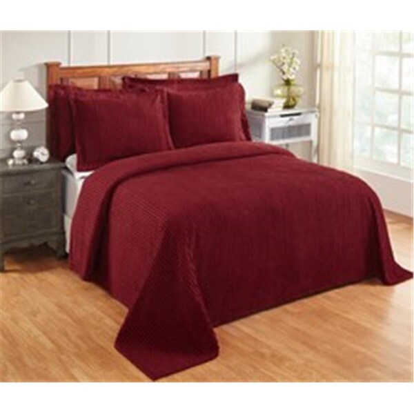 Better Trends Jullian Cotton Bedspread, Burgundy - Twin Size - BSASPTWBU