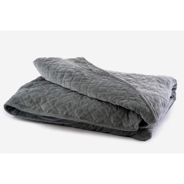 Density Comfort 60 x 80 in. Diamond Quilted Minky Super Soft Duvet Cover - Gray - DC6080-DM-WS