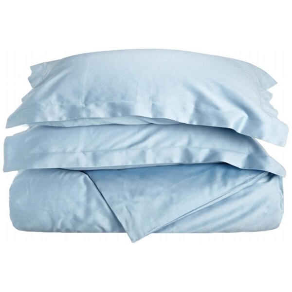 Impressions By Luxor Treasures 400 Thread Count Egyptian Cotton King/ California King Duvet Cover Set Solid Light Blue - 400KCDC SLLB
