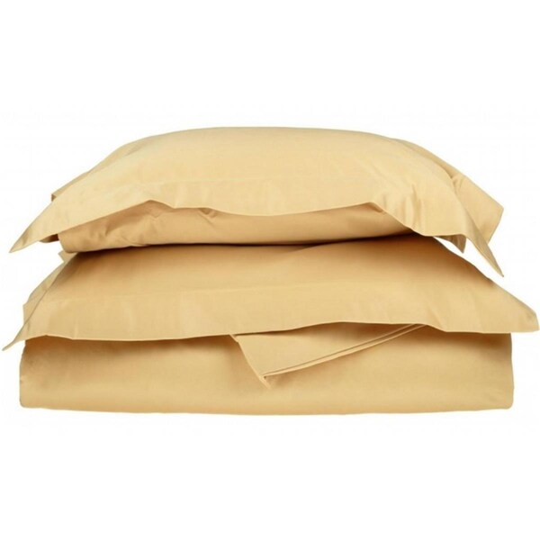 Impressions By Luxor Treasures Egyptian Cotton 1200 Thread Count Solid Duvet Cover Set King/California King-Gold - 1200KCDC SLGL