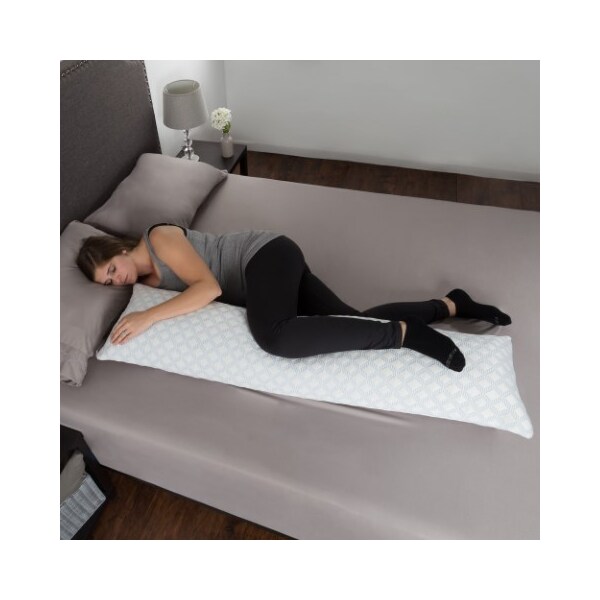 Hastings Home Memory Foam Body Pillow, Stay Cool Cover Designed Cooling Relief for Side, Pregnant Women - 316372JJI
