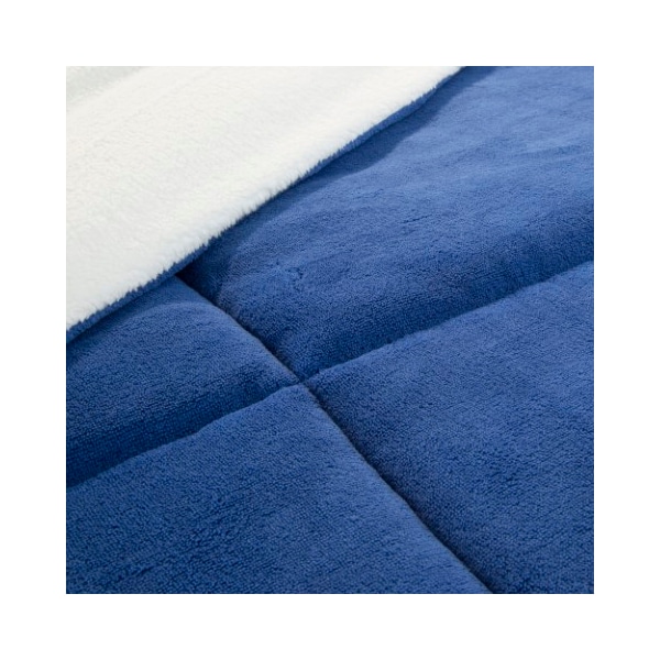 Hastings Home Hastings Home  3 Piece Sherpa/Fleece Comforter Set - King - Navy - 858147XMF