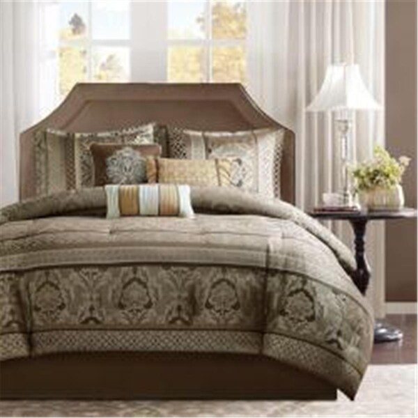 Madison Park Venetian Brown 7 Piece Jacquard Comforter Set - Brown, Cal King Size, 7PK - MP10-4535