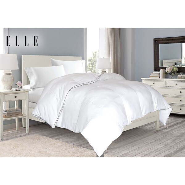 Elle 1200 TC Cotton-Rich Down Alternative Comforter, White, King - EL120403