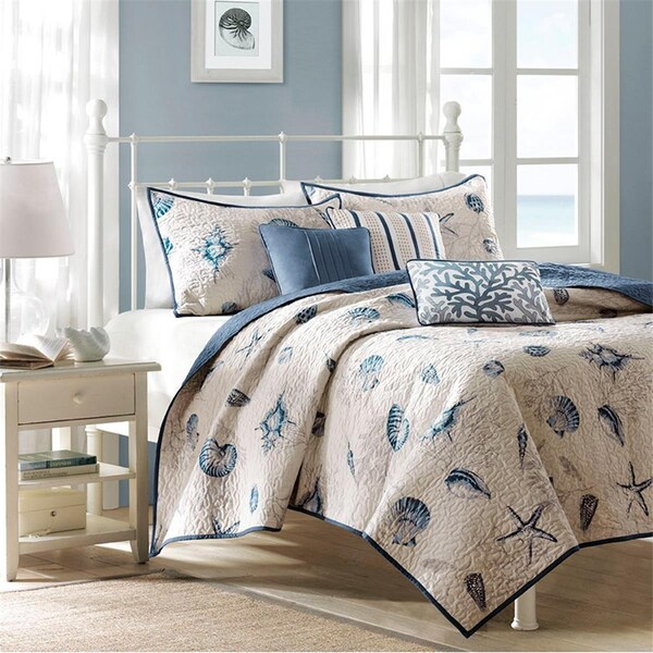 Madison Park 100 Percent Polyester Microfiber Brushed Printed Coverlet - King - Set Of 6 - MP13-375