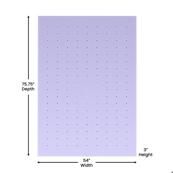 Flash Furniture Capri Comfortable Sleep 3-in Lavender Infused Full Memory Foam Mattress Topper w/Ventilated Design - HLC-LAV-FULL-3-GG