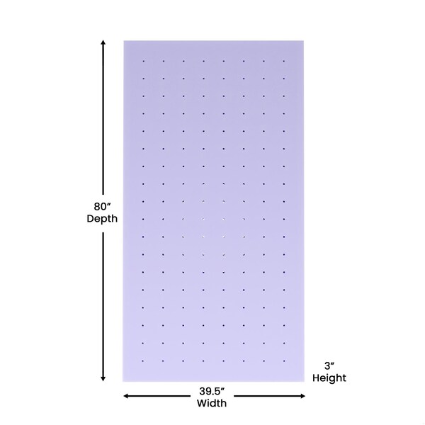 Flash Furniture Capri Comfortable Sleep 3-in Lavender Infused Twin XL Memory Foam Mattress Topper w/Vent. Design - HLC-LAV-TWINXL-3-GG