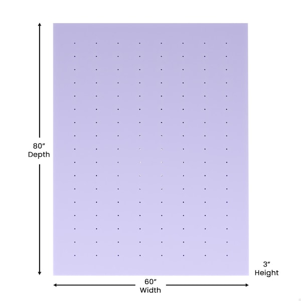Flash Furniture Capri Comfortable Sleep 3-in Lavender Infused Queen Memory Foam Mattress Topper w/Ventilated Design - HLC-LAV-QUEEN-3-GG