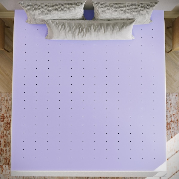 Flash Furniture Capri Comfortable Sleep 3-in Lavender Infused King Memory Foam Mattress Topper w/Ventilated Design - HLC-LAV-KING-3-GG