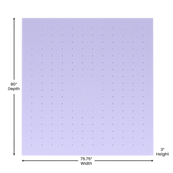 Flash Furniture Capri Comfortable Sleep 3-in Lavender Infused King Memory Foam Mattress Topper w/Ventilated Design - HLC-LAV-KING-3-GG