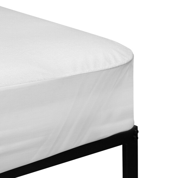 Flash Furniture Capri Comfortable Sleep Premium Fitted 100% Waterproof-Hypoallergenic Vinyl Free Mattress Protector - Breathable Fabric Surface, Queen - RF-MP101-Q-GG