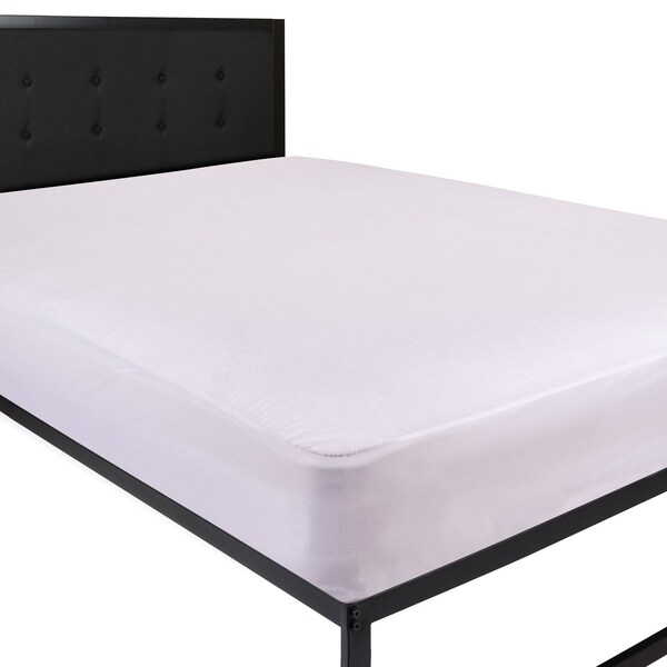 Flash Furniture Capri Comfortable Sleep Premium Fitted 100% Waterproof-Hypoallergenic Vinyl Free Mattress Protector - Breathable Fabric Surface, Queen - RF-MP101-Q-GG