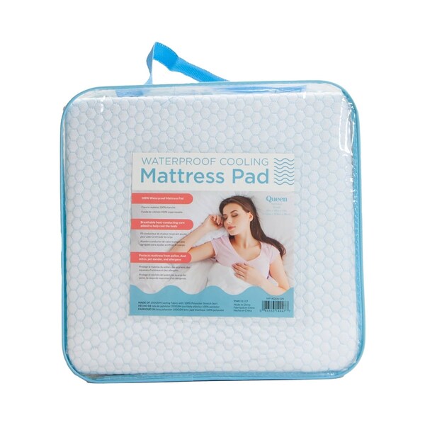 Monarch Brands Cooling Waterproof Mattress Pad - QUEEN - P-MP-AQUA-QN
