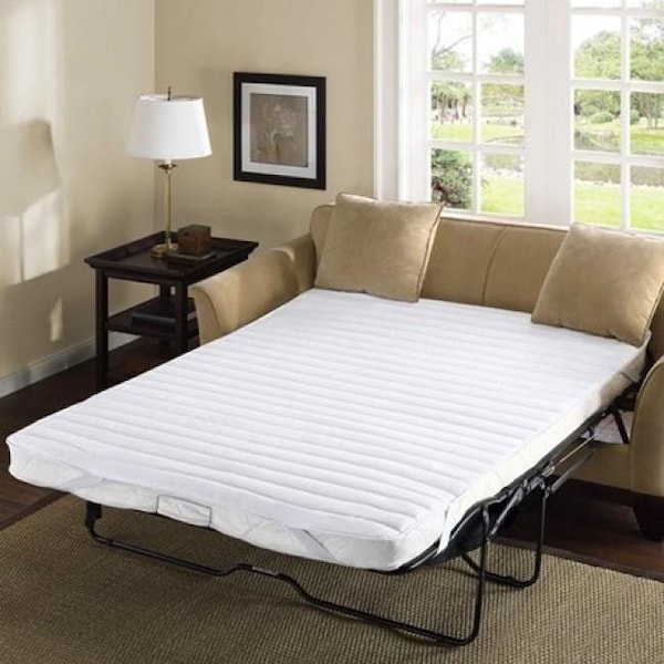 Madison Park Essentials Madison Park BASI16-0190 100 Percent Polyester Microfiber Sofa Bed Pad; White - 54 x 72 in. - BASI16-0190