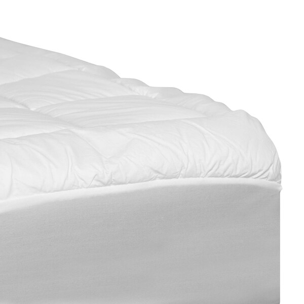 Flash Furniture Capri Comfortable Sleep White Mattress Pad - Deep Pocket - Full Size - Quilted Cotton Top - Hypoallergenic - Fits 8"-21" Mattresses - RF-REM-09-F-GG