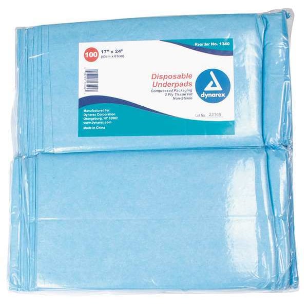 Dynarex Dspsbl Undrpds, 17x24In, Tissue Fill, PK300 - 1340