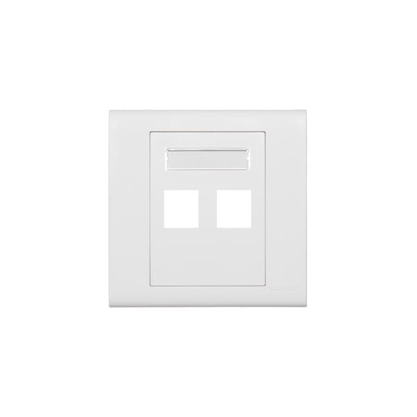 Leviton WALLPLATES W/PLT 2PORT ID 86MM WH - BL186-P2W