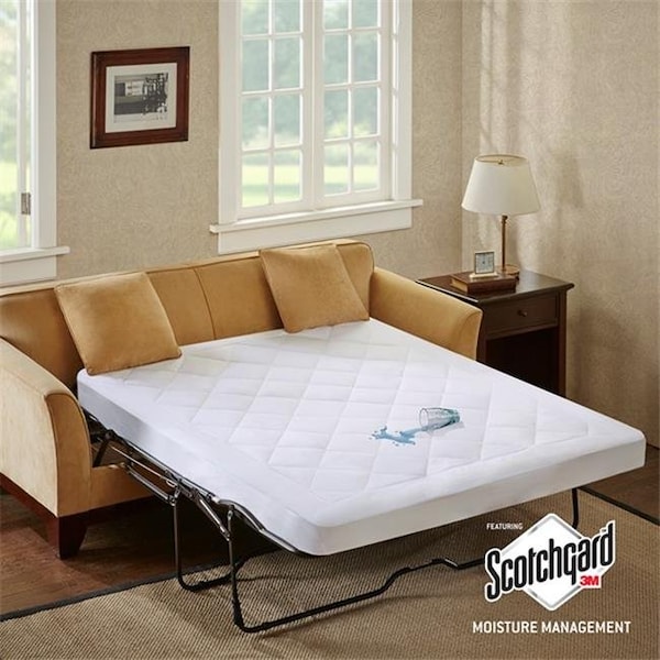 Sleep Philosophy Sleep Philosophy BASI16-0288 100 Percent Polyester Microfiber Harmony Sofa Mattress Pad; White - Full - BASI16-0288