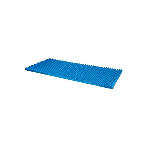 Healthsmart DMI Convoluted Foam Bed Pad Mattress Topper, Hospital Size, Blue, 33" x 72" x 4" - 552-7940-0000
