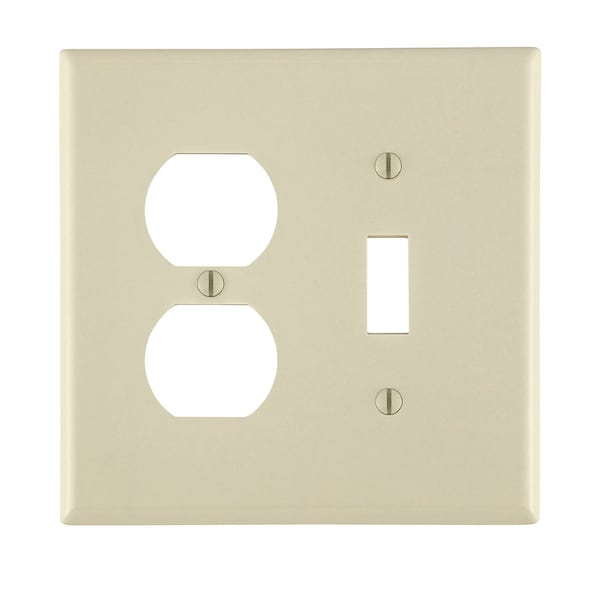 Leviton Wallplates 2 Gang 1 Tgle 1 Dup Recep Wlplt Mw La - 80505-T