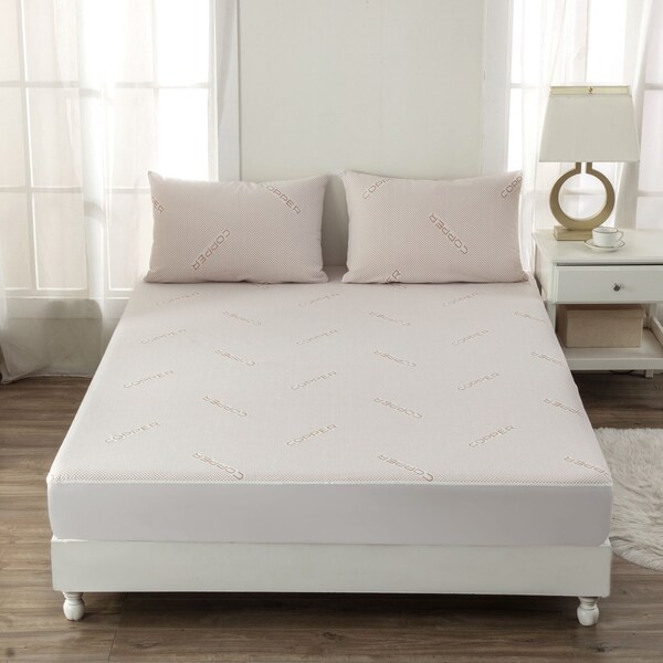 Bibb Home Copper Infused Waterproof Mattress Pad - Full - 2458FL