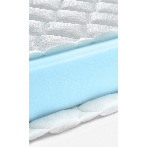Homeroots 3 ft. Deluxe White Memory Foam Mattress Topper with Straps Twin - 415634