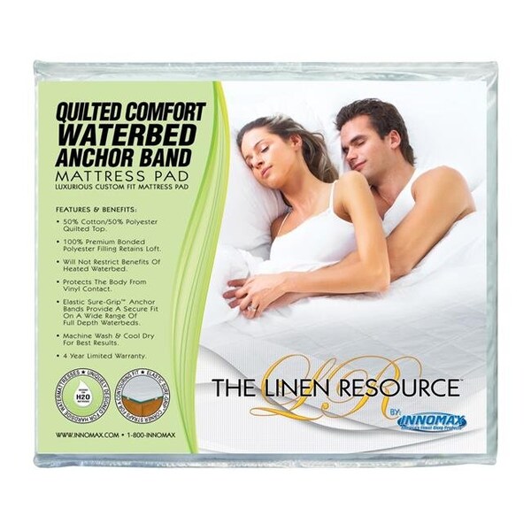 Innomax Innomax 5-85-QA-1 Quilted Comfort Waterbed Anchor Band Custom Fit Protection Mattress Pad; King Size - 5-85-QA-1