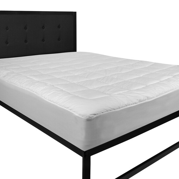 Flash Furniture Capri Comfortable Sleep White Mattress Pad - Deep Pocket - Twin Size - Quilted Cotton Top - Hypoallergenic - Fits 8"-21" Mattresses - RF-REM-09-T-GG