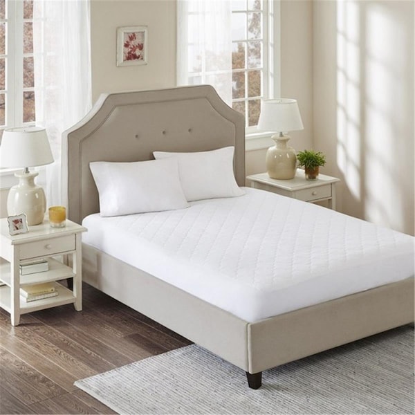 Sleep Philosophy All Natural Cotton Filled Mattress Pad, White - Full - BASI16-0327