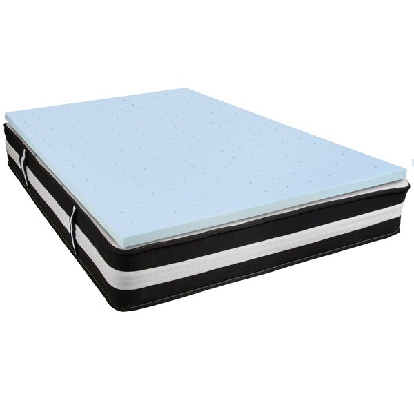 Flash Furniture 12" Queen Mattress & Memory Foam Topper Bundle - CL-E230P-3M35-Q-GG