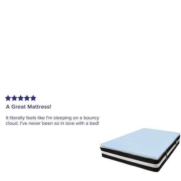 Flash Furniture 12" Queen Mattress & Memory Foam Topper Bundle - CL-E230P-3M35-Q-GG