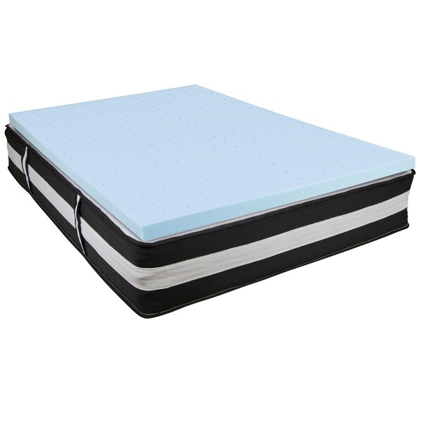 Flash Furniture 12" Full Mattress & Memory Foam Topper Bundle - CL-E230P-3M35-F-GG