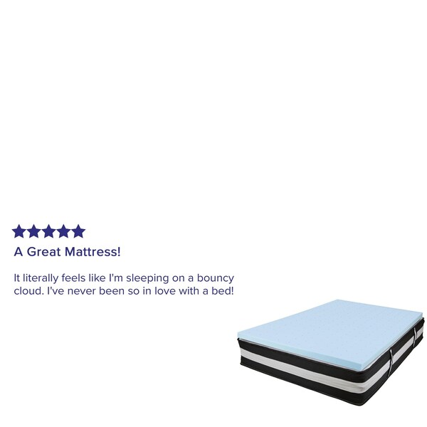 Flash Furniture 12" Full Mattress & Memory Foam Topper Bundle - CL-E230P-3M35-F-GG