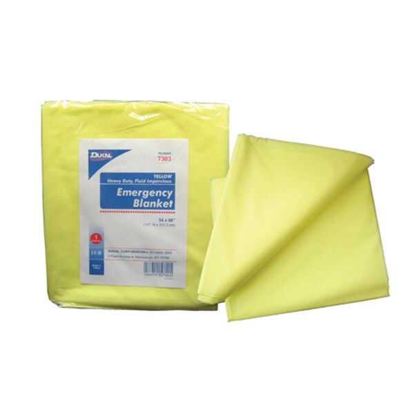Dukal DDI 1303746 Dukal Heavy Duty Fluid Impervious Emergency Blanket - Yellow 54-inch x 80-inch, 50PK - 7303