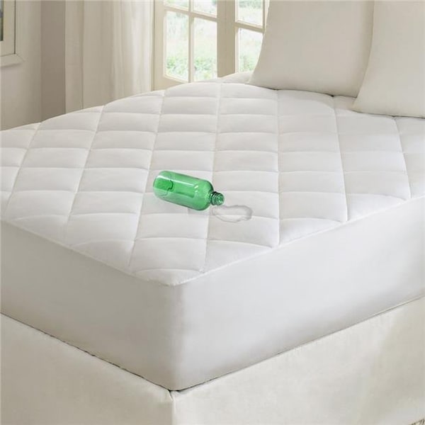 Madison Park Madison Park BASI16-0033 Quiet Nights - Waterproof Mattress Pad; Full - White - BASI16-0033