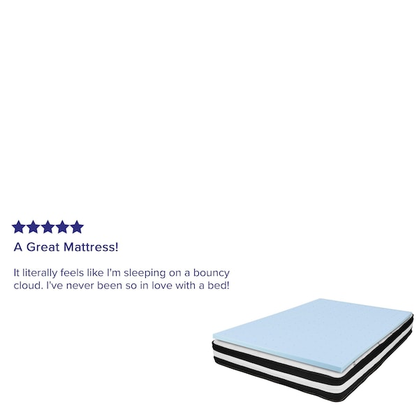 Flash Furniture 10" Full Mattress & Memory Foam Topper Bundle - CL-E230P10-2M35-F-GG