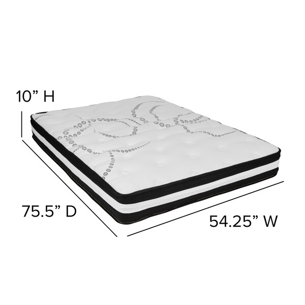 Flash Furniture 10" Full Mattress & Memory Foam Topper Bundle - CL-E230P10-2M35-F-GG