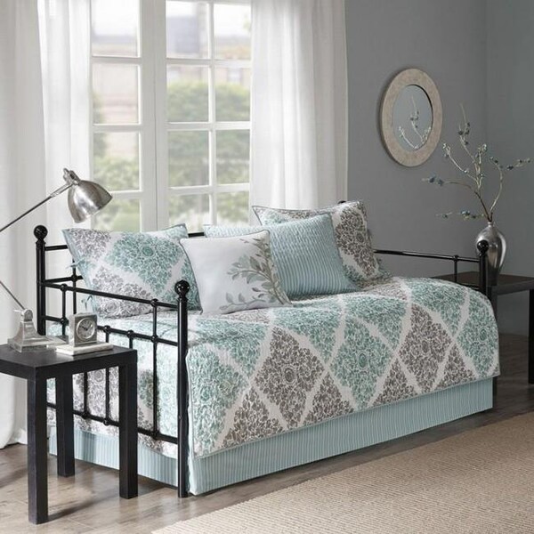 Madison Park Madison Park MP13-3972 Claire 6-Piece Daybed Cover Set; Aqua - MP13-3972