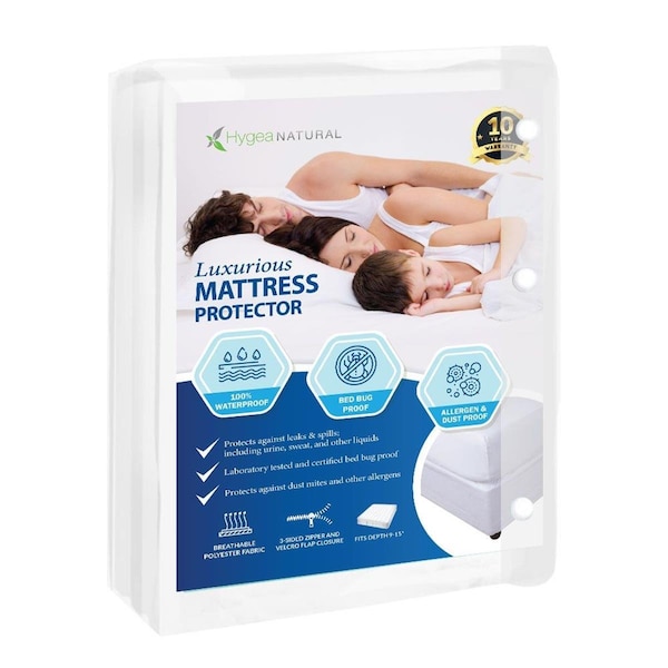 Hygea Natural Luxurious Bed Bug Mattress Cover - Twin Size - HYB-1001