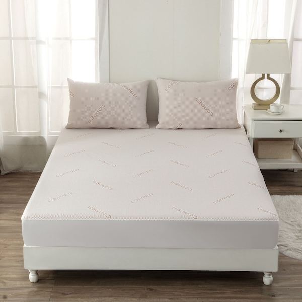 Bibb Home Copper Infused Waterproof Mattress Pad - Twin - 2458TW