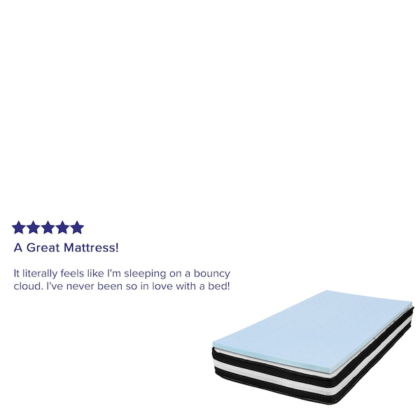 Flash Furniture 10" Twin Mattress & 3" Memory Foam Topper Bundle - CL-E230P10-3M35-T-GG