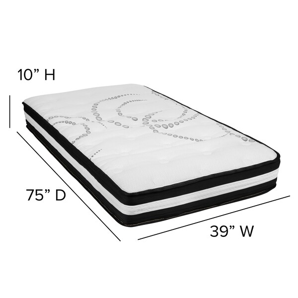 Flash Furniture 10" Twin Mattress & 3" Memory Foam Topper Bundle - CL-E230P10-3M35-T-GG