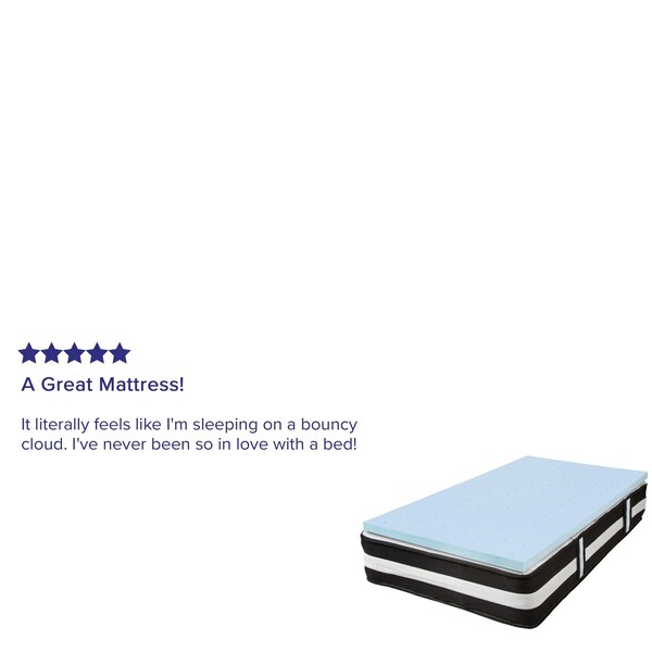Flash Furniture 12" Twin Mattress & Memory Foam Topper Bundle - CL-E230P-3M35-T-GG