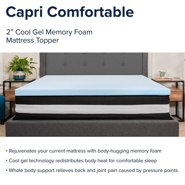 Flash Furniture 10" Queen Mattress & Memory Foam Topper Bundle - CL-E230P10-2M35-Q-GG
